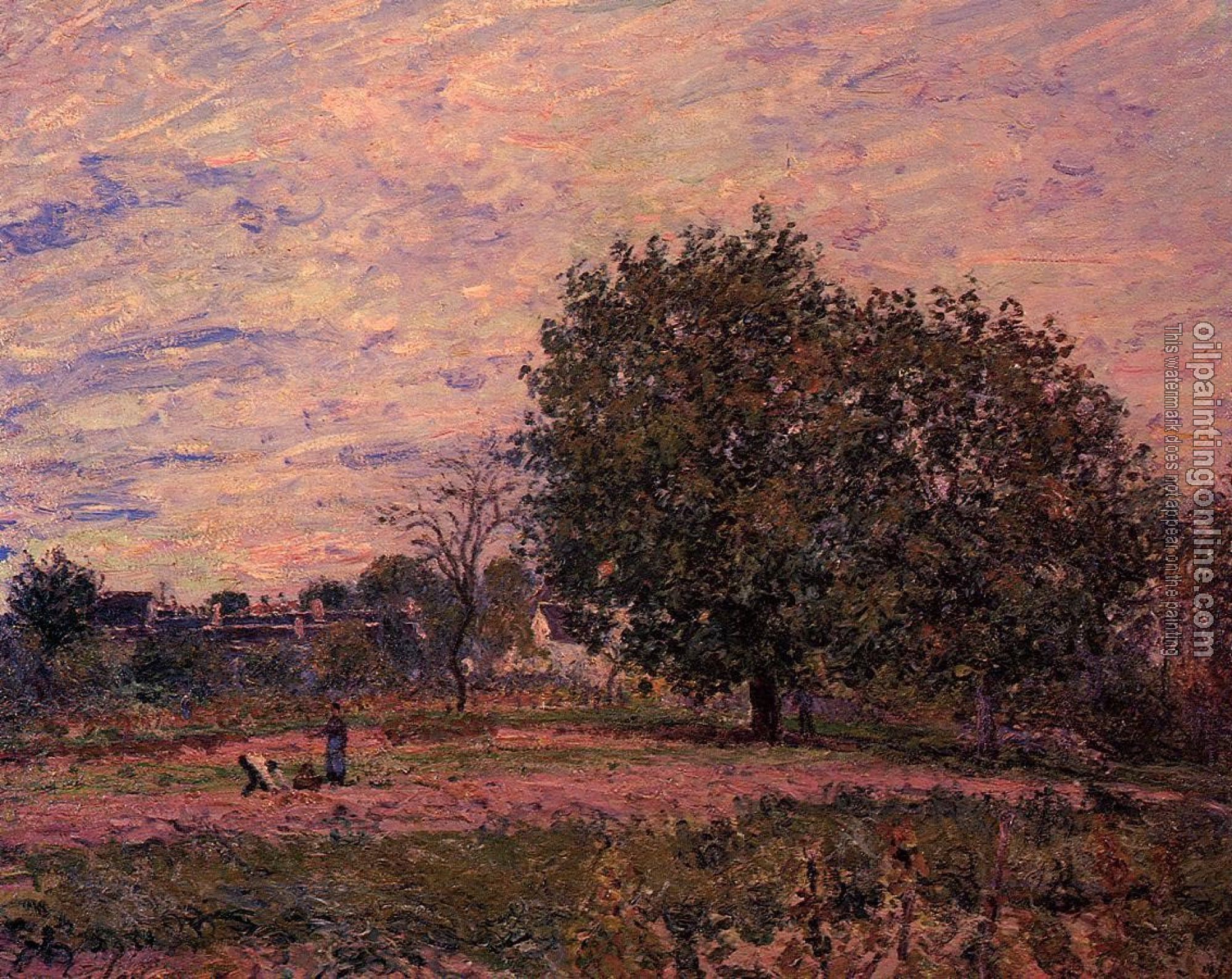 Sisley, Alfred - Walnut Trees, Sunset, Early Days of October